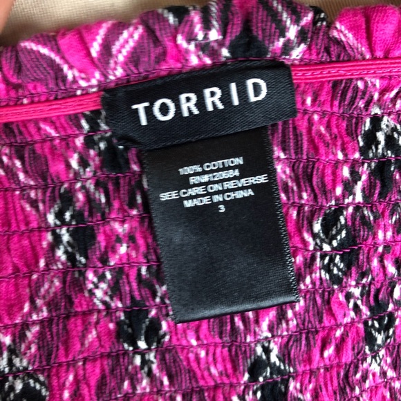 SOLD ❗️Torrid Pink Black Plaid Strapless Top - Picture 5 of 5